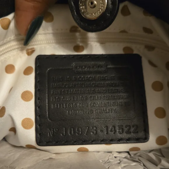 NWOT Coach Black Leather Shoulder Bag with Gold Accents - Picture 7 of 12